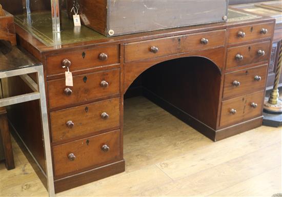 A leather top desk W.152cm